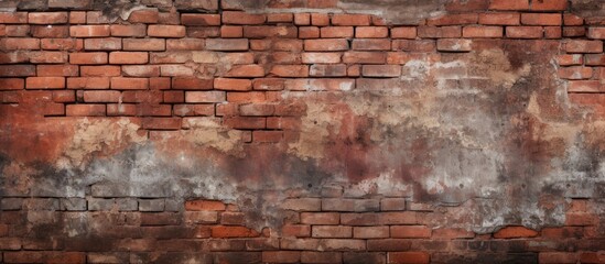Seamless texture of an aged worn red brick wall Provides an industrial background