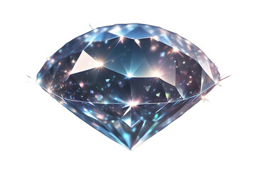 a shining diamond illustration with a background erased. Generative AI.