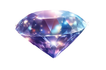 a shining diamond illustration with a background erased. Generative AI.