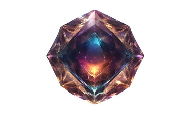 a shining diamond illustration with a background erased. Generative AI.