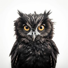 Fototapeta premium AI generated illustration of A vibrant owl with a white background