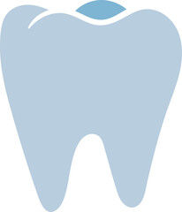 Blue gradient outline tooth icon. Isolated dental treatment symbol.