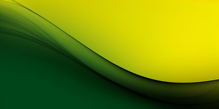 Yellow and Green Abstract Background for Desktop,abstract background with wave,AI Generative 