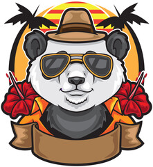 Panda Summer Style Illustration