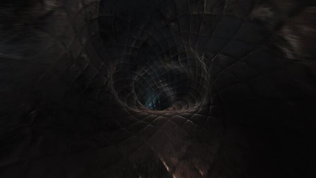 3D Tunnel Loop, Snake Reptile Skin Texture, Seamless Looped Visuals