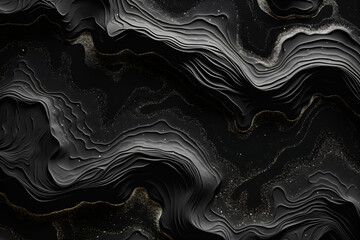 Obraz premium An abstract black and white topographic background with wavy lines