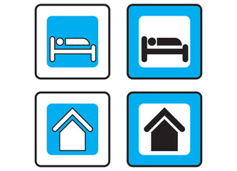 collection of accommodation icons, icon set