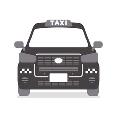 タクシー車両の正面イラスト - obrazy, fototapety, plakaty