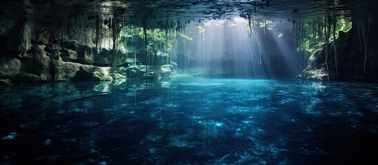 The top layer of water in a cenote