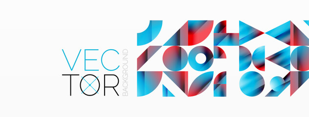 Fototapeta premium Assorted geometric shapes unite in a minimalistic abstract backdrop, offering a versatile canvas for contemporary design for digital designs, presentations, website banners, social media posts