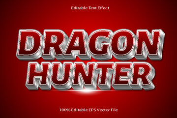 Dragon Hunter Editable Text Effect Emboss Cartoon Gradient Style