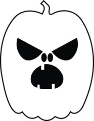 Black line Cute Halloween Pumpkin icon. Smiling cartoon lantern face editable stock. Halloween holiday character in shape of pumpkin. Halloween pumpkin day symbol isolated on transparent background.