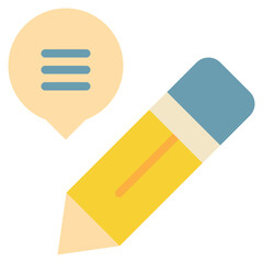 pencil comment communication talk write speech flat style