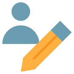 personal edit data write pencil flat style