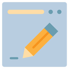 web page edit admin online pencil flat style