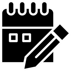 calendar date edit time day pencil solid glyph