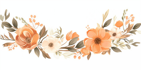 Obraz premium frame with flowers. Generative AI