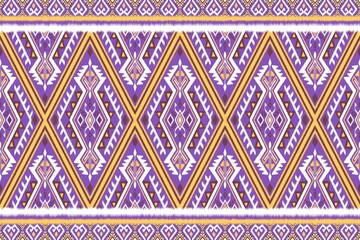Aztec tribal geometric ikat pattern. Illustration ikat aztec tribal geometric shape seamless pattern. Ikat traditional pattern use for textile, border, wallpaper, cushion, carpet, upholstery, etc.