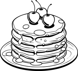 outline illustration of pancake 