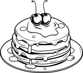 outline illustration of pancake 