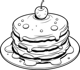 outline illustration of pancake 