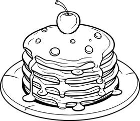outline illustration of pancake 