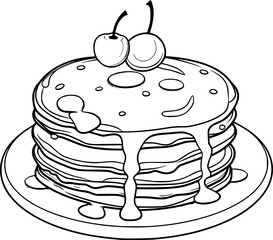 outline illustration of pancake 