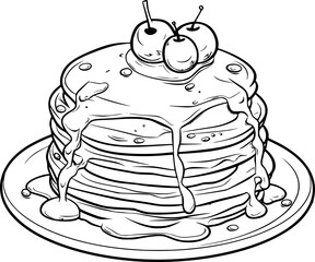outline illustration of pancake 