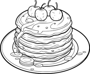 outline illustration of pancake 