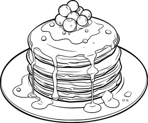 outline illustration of pancake 