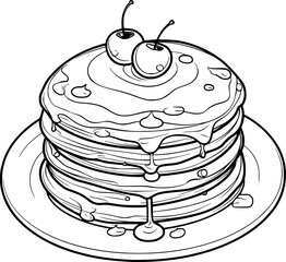 outline illustration of pancake 
