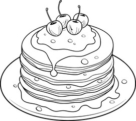 outline illustration of pancake 