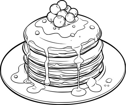 recommend clip art: outline illustration of pancake 