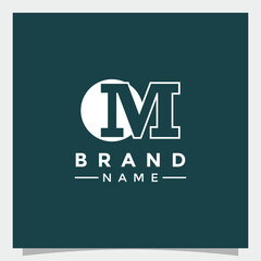 Luxury flat logo Moonlit M
