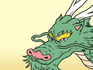 お正月辰年龍年賀状