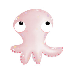 pink  octopus in the sea