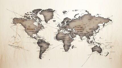 World map drawing with pen, expressing business world and elegant globalization