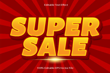 Super Sale Editable Text Effect Emboss Cartoon Gradient Style