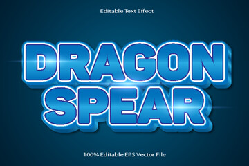Dragon Spear Editable Text Effect Emboss Cartoon Gradient Style