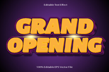 Grand Opening Editable Text Effect Emboss Cartoon Gradient Style