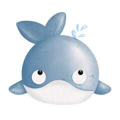 Straight-faced blue whale