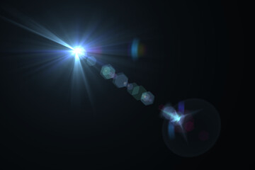 lens flare effects on black background