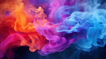 Fototapeta na wymiar A Spectacular smoke and mist with a variety of bright contrasting colours. Bright and intense abstract backgrounds or wallpapers.