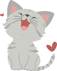 Cute cat laugh illustration