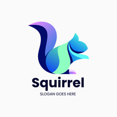 Vector Logo Illustration Squirrel Gradient Colorful Style