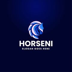 Vector Logo Illustration Horse Gradient Colorful Style