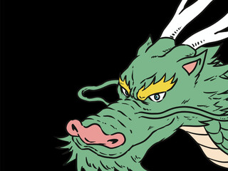 お正月辰年龍年賀状