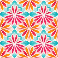 Fototapeta na wymiar Colorful flower seamless pattern