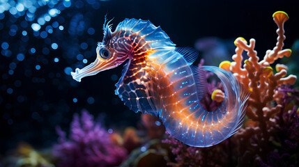 Fototapeta na wymiar seahorse fish in aquarium