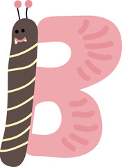 Letter B butterfly illustration